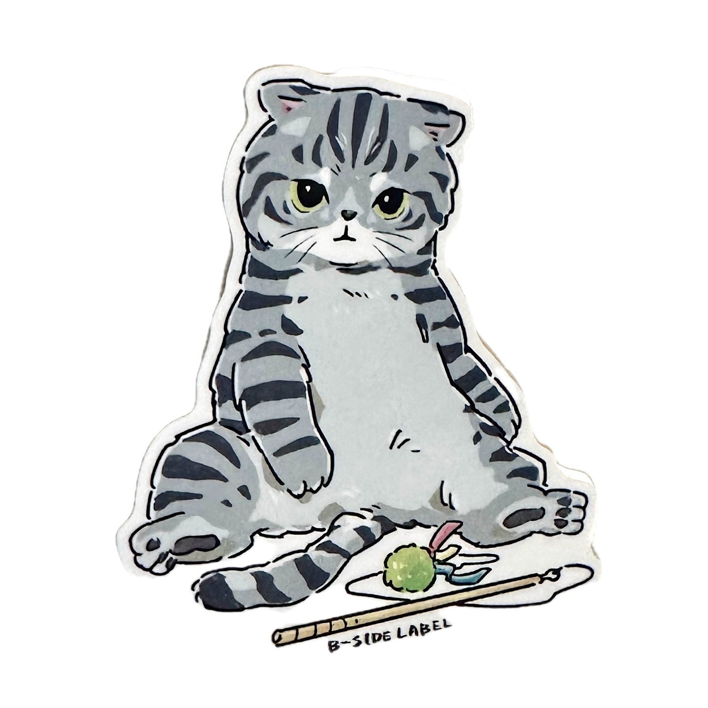 B-SIDE LABEL: STICKER - TIRED CAT