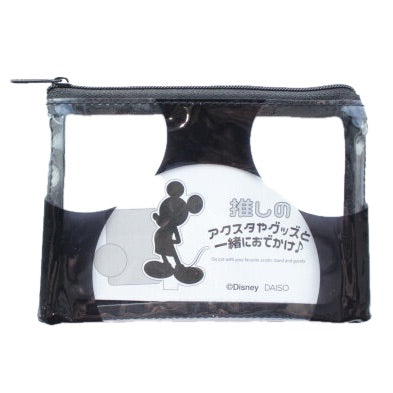 DISNEY: PLASTIC ZIP POUCH - SMALL - (MICKEY MOUSE) BLACK