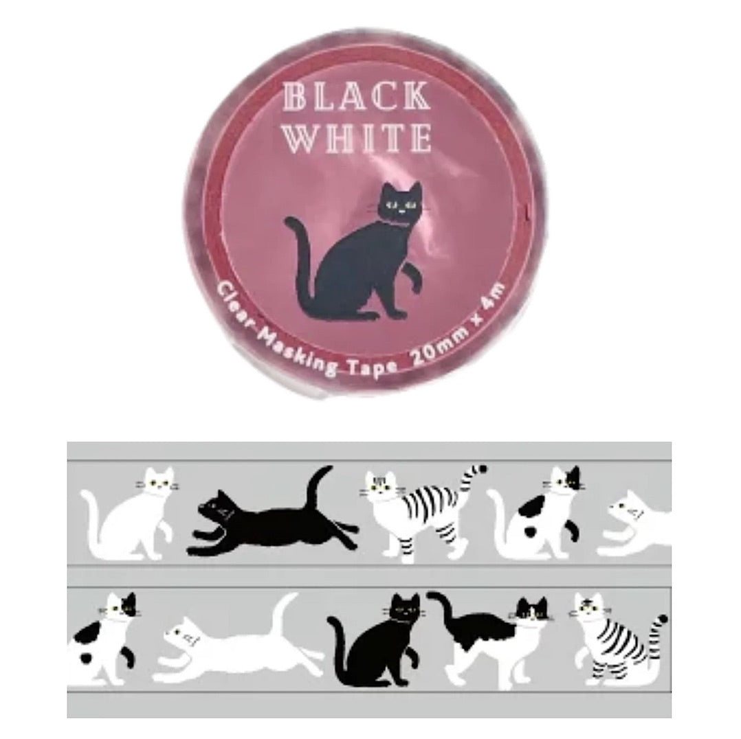GREENFLASH: BLACK WHITE CAT - WASHI TAPE