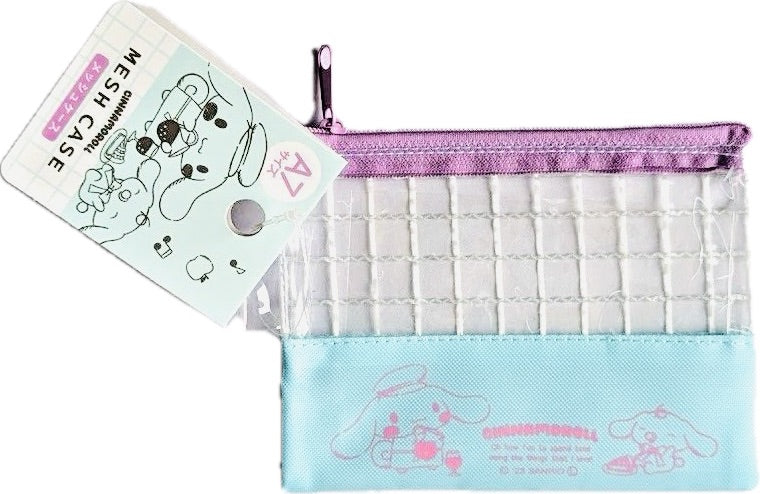 SANRIO CHARACTERS: TINY FLAT ZIP POUCH W/ FABRIC BOTTOM (CINNAMOROLL)