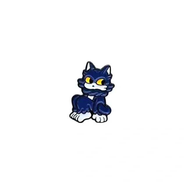 ARAI KIRIKO: BADGE / PIN - WOLF-KUN (PURPLE, SITTING)