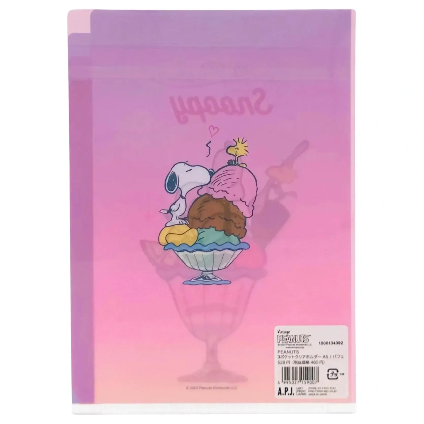ART-PRINT-JAPAN-PEANUTS-VINTAGE-MINI-CLEAR-FILE-PINK