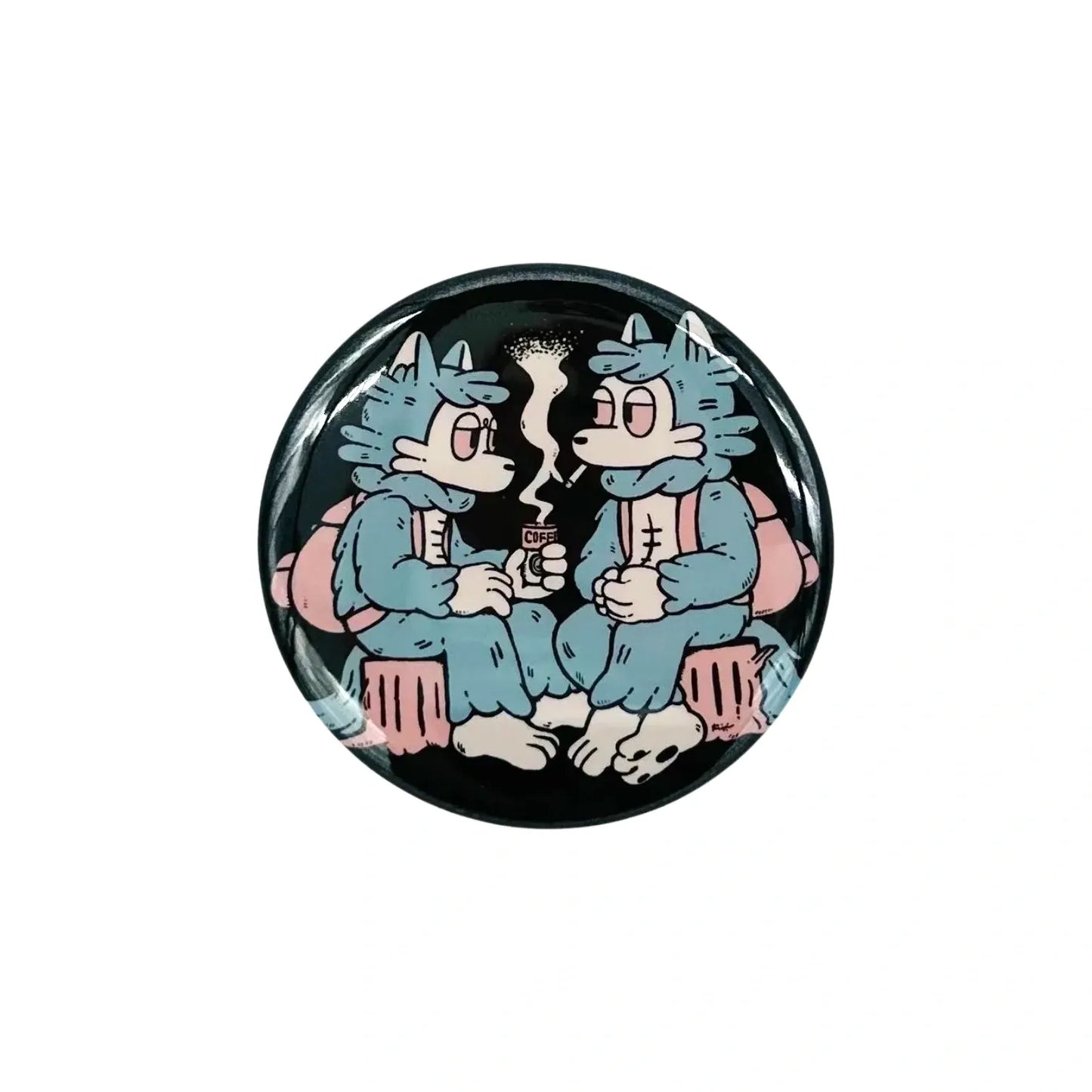 ARAI KIRIKO: BUTTON PIN - WOLF-KUN