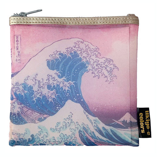 ART PRINT JAPAN: UKIYO-E COLORS - KATSUSHIKA HOKUSAI (KAMAKURA NO GONGORO KAGEMASA AND TORINOUMI YASABURO YASUNORI) MESH ZIP BAG