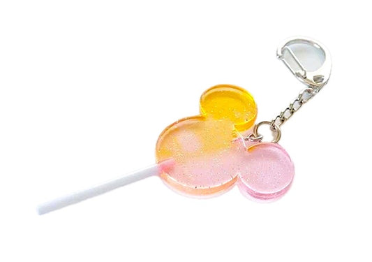 DISNEY: MICKEY MOUSE LOLLIPOP KEYCHAIN (YELLOW & PINK)