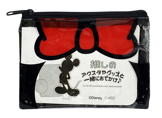 DISNEY: PLASTIC ZIP POUCH - SMALL - (MINNIE MOUSE) BLACK