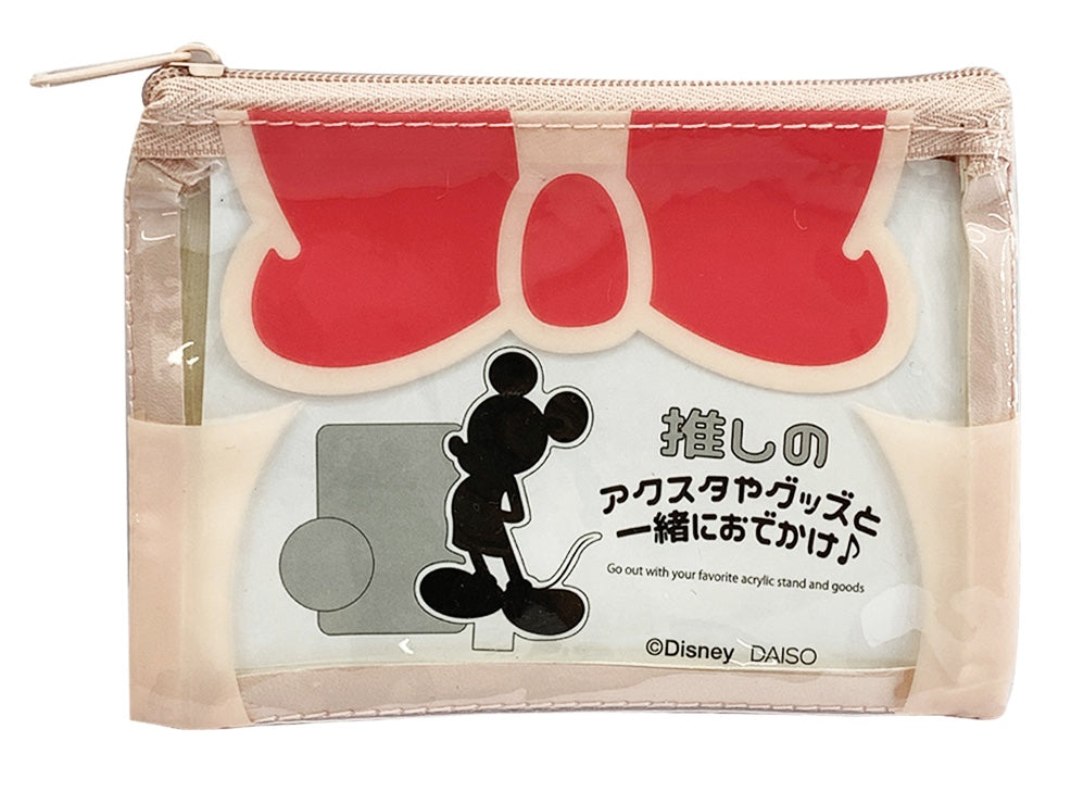 DISNEY: PLASTIC ZIP POUCH - SMALL - (MINNIE MOUSE) PINK