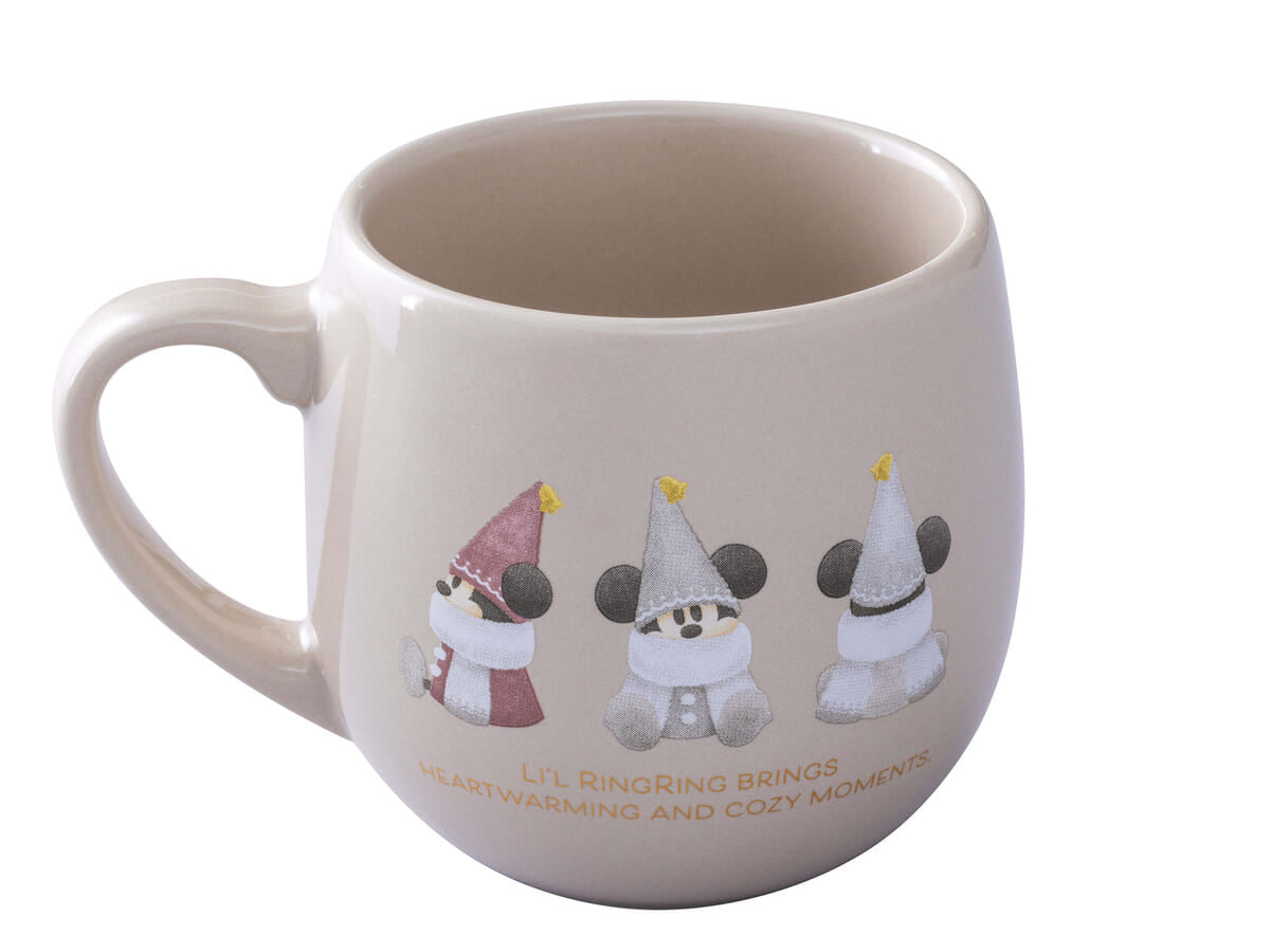Mug with cartoon characters wearing hats on a white background