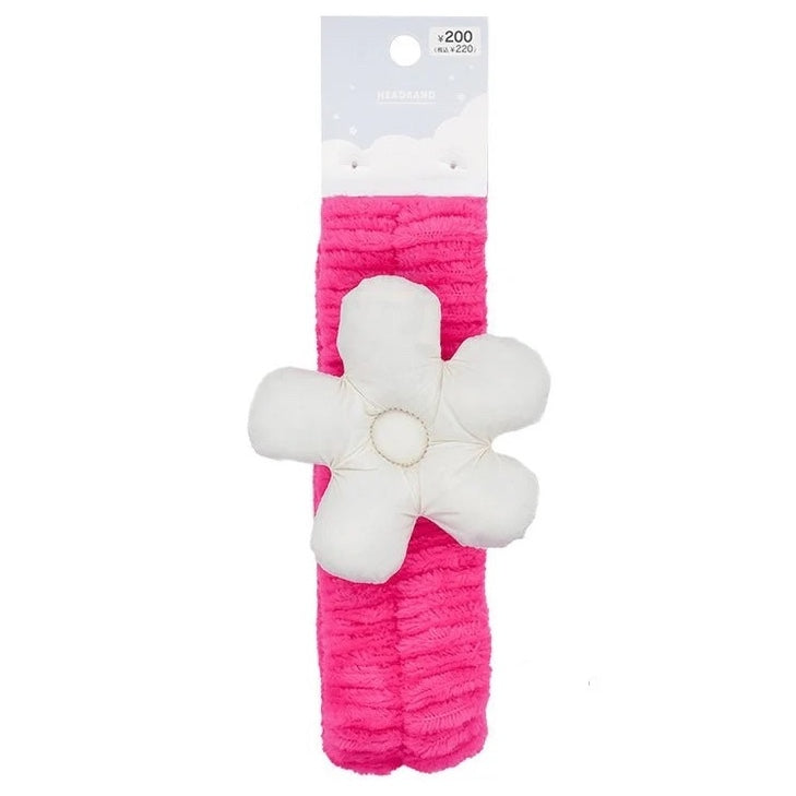 FLUFFY HEADBAND: FLOWER (PINK)