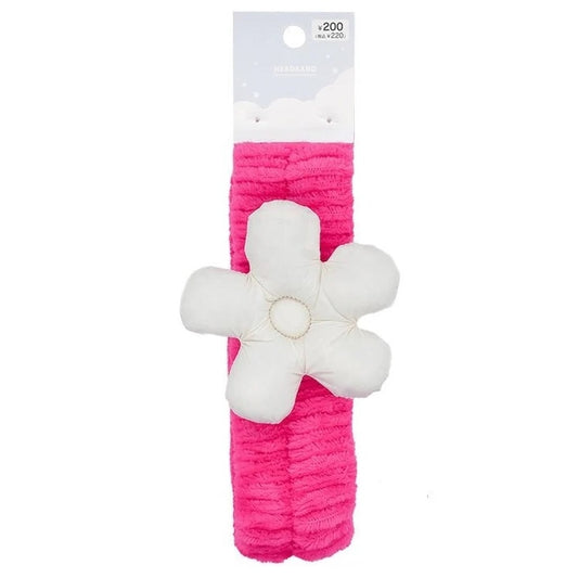 FLUFFY HEADBAND: FLOWER (PINK)