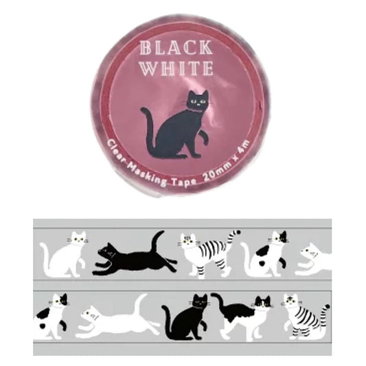 GREENFLASH: BLACK WHITE CAT - WASHI TAPE
