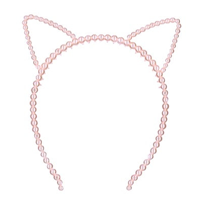 HEADBAND: CAT EARS - PEARL STYLE (PINK)