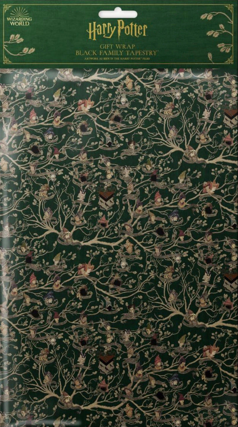HOUSE-OF-MINALIMA-HARRY-POTTER-GIFT-WRAPPING-PAPER-BLACK-FAMILY-TAPESTRY