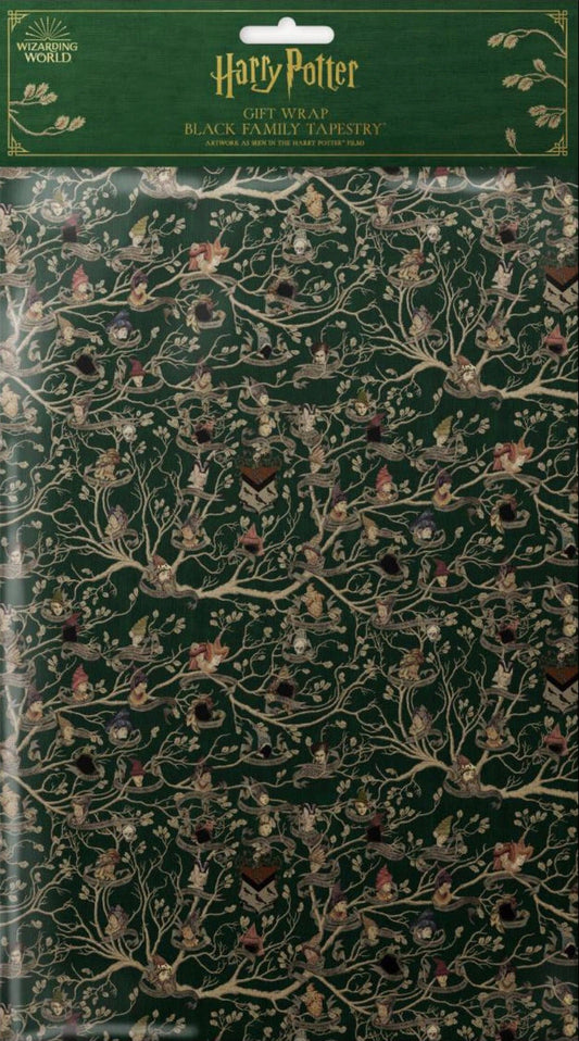 HOUSE-OF-MINALIMA-HARRY-POTTER-GIFT-WRAPPING-PAPER-BLACK-FAMILY-TAPESTRY