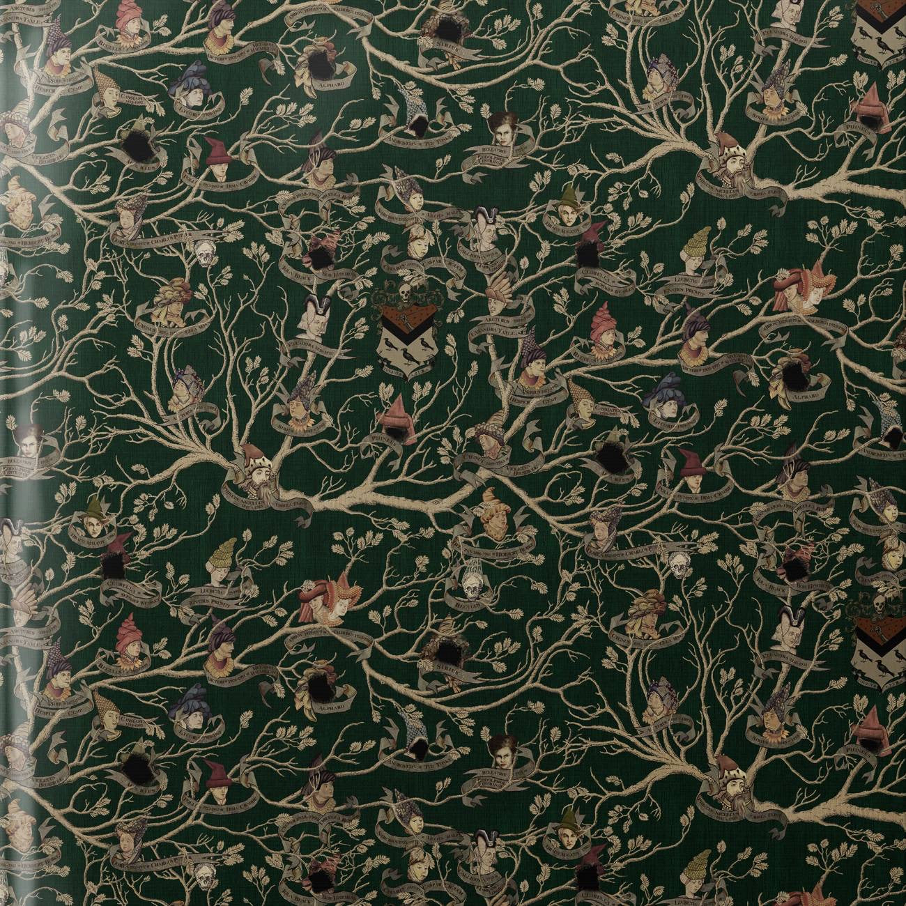 HOUSE-OF-MINALIMA-HARRY-POTTER-GIFT-WRAPPING-PAPER-BLACK-FAMILY-TAPESTRY