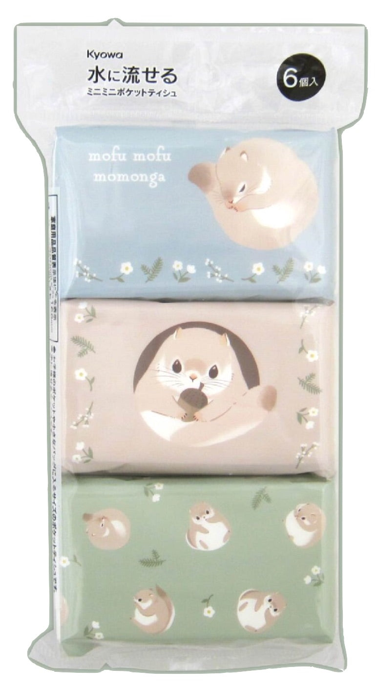 KYOWA: TISSUES - MOFU MOFU MOMONGA 6PK