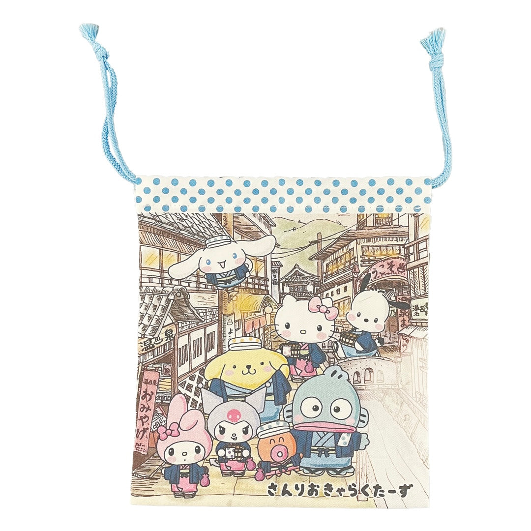 SANRIO: DRAWSTRING BAG - JAPAN HOT SPRINGS (SANRIO CHARACTERS)