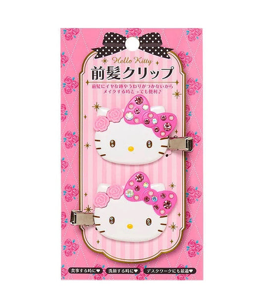 SANRIO: HAIR CLIPS - JEWELED (HELLO KITTY) PINK