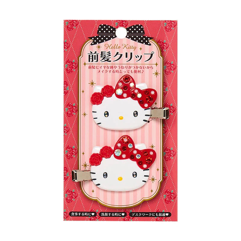 SANRIO: HAIR CLIPS - JEWELED (HELLO KITTY) RED