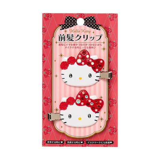 SANRIO: HAIR CLIPS - JEWELED (HELLO KITTY) RED