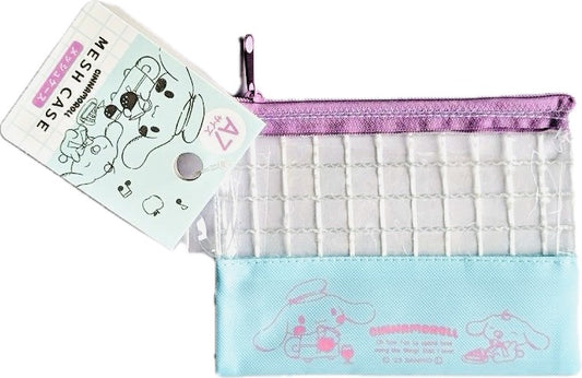 SANRIO CHARACTERS: TINY FLAT ZIP POUCH W/ FABRIC BOTTOM (CINNAMOROLL)