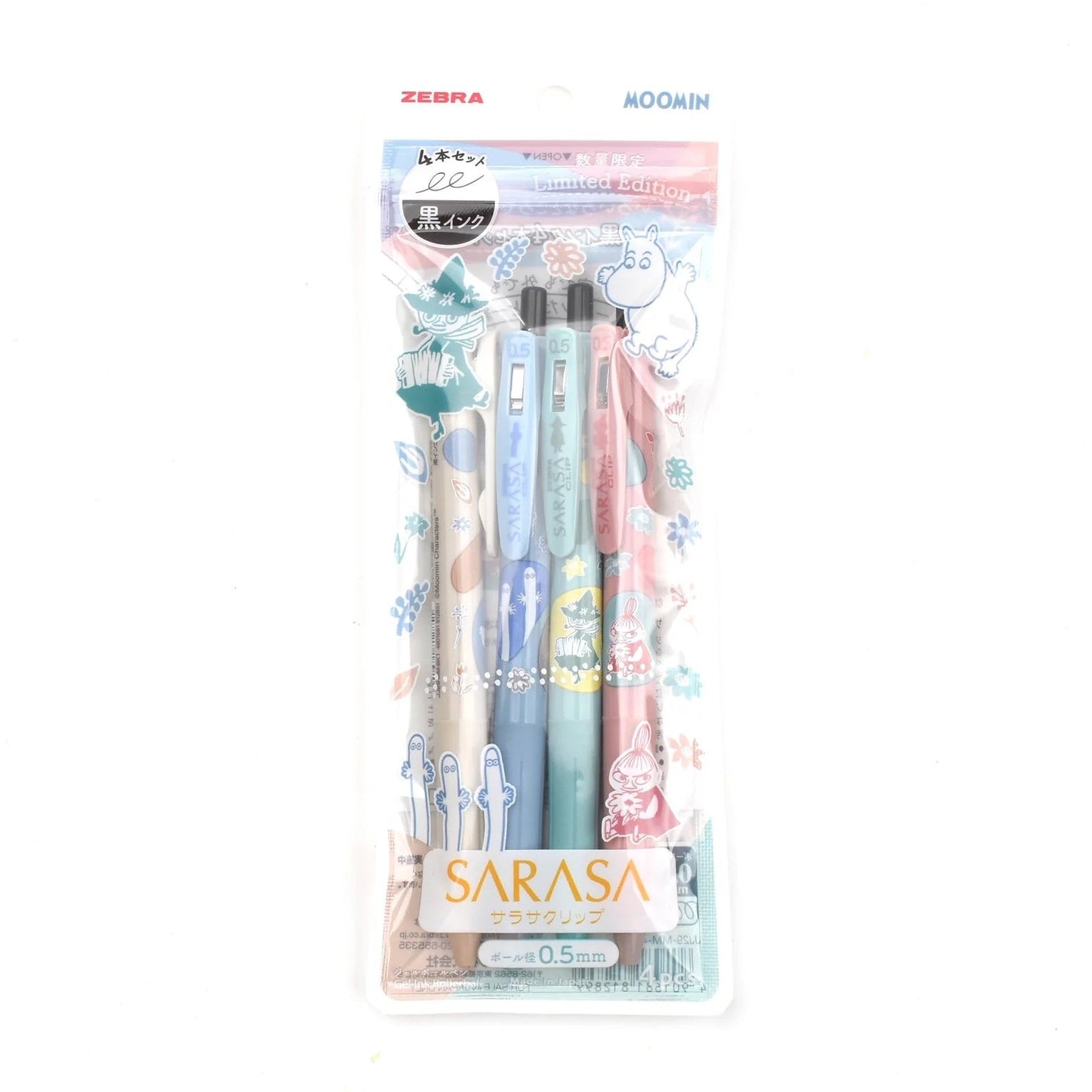 SARASA X MOOMIN: BLACK PEN SET 4PK
