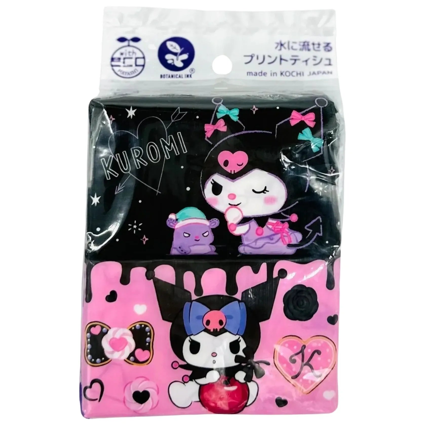 SANRIO-TISSUES-KUROMI-BLACK-PINK-4PK