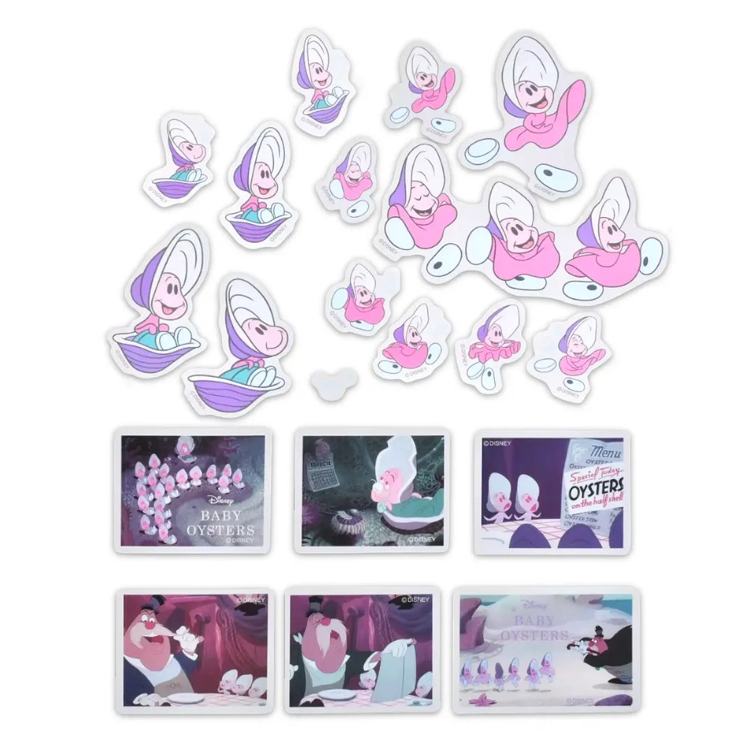 DISNEY-JAPAN-STORE-CLEAR-STICKERS-ALICE-IN-WONDERLAND-OYSTERS