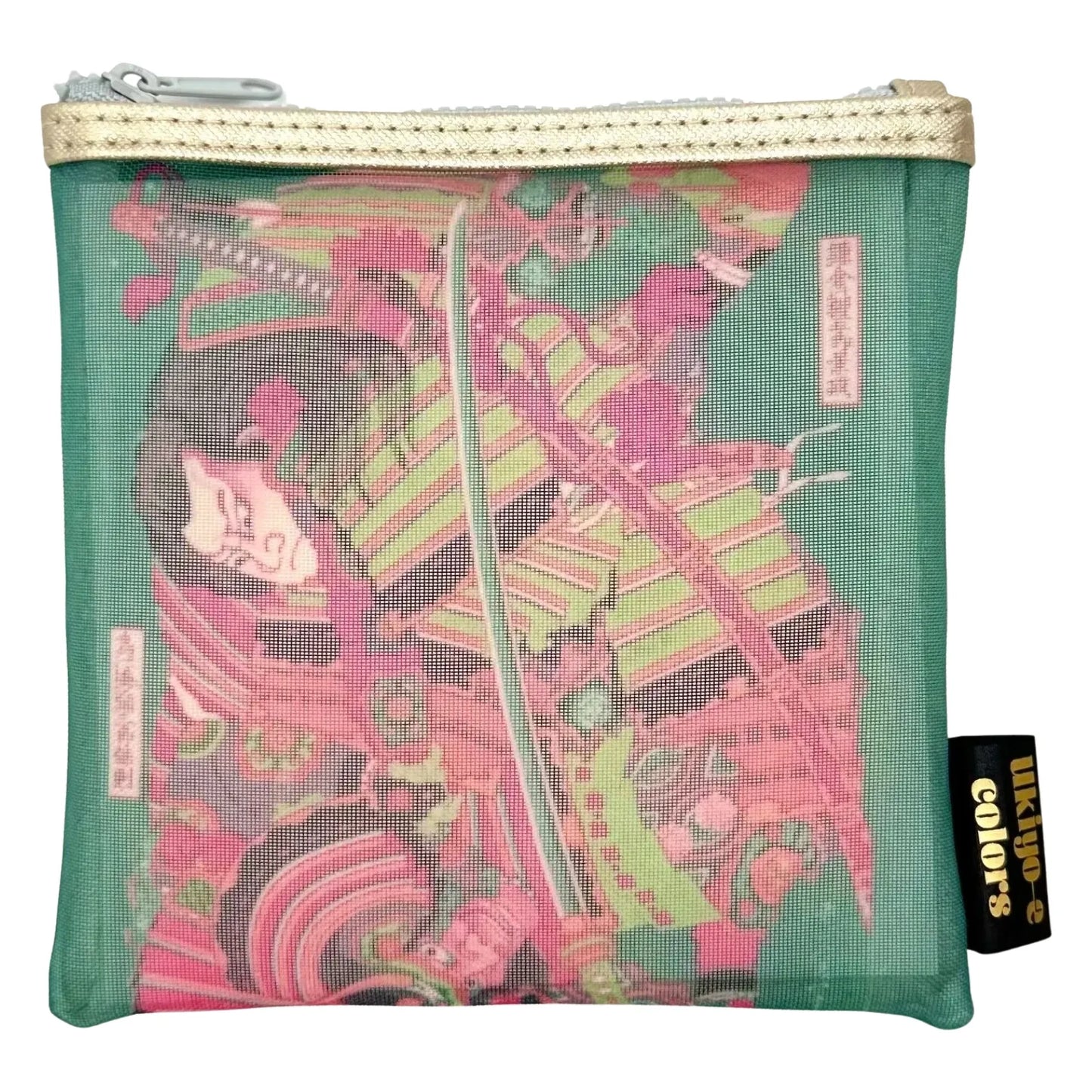 ART PRINT JAPAN: UKIYO-E COLORS - KATSUSHIKA HOKUSAI (KAMAKURA NO GONGORO KAGEMASA AND TORINOUMI YASABURO YASUNORI) MESH ZIP BAG