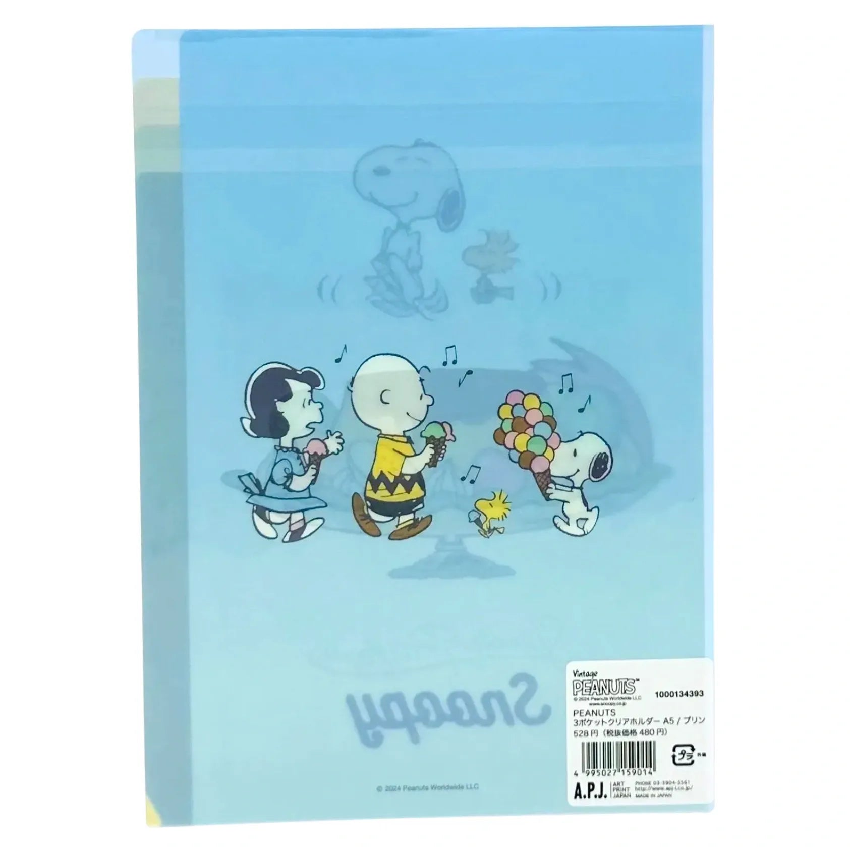 ART-PRINT-JAPAN-PEANUTS-VINTAGE-MINI-CLEAR-FILE-BLUE