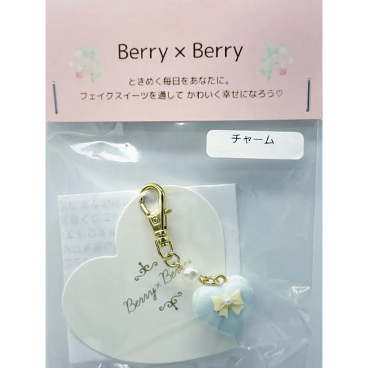 BERRY x BERRY: HEART MACARON CHARM - (LIGHT BLUE)