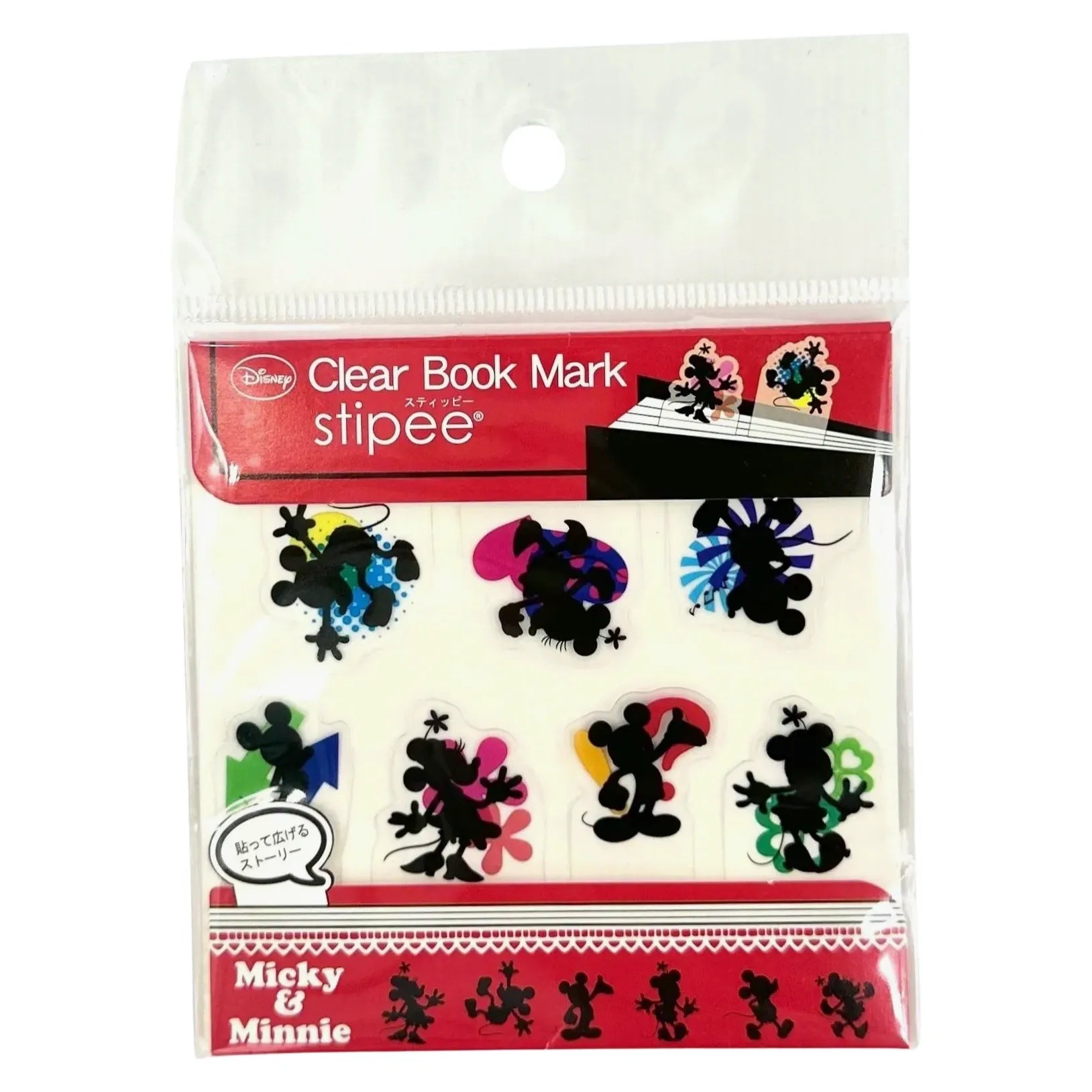 DISNEY-CLEAR-BOOKMARK-MICKEY-AND-MINNIE-RED
