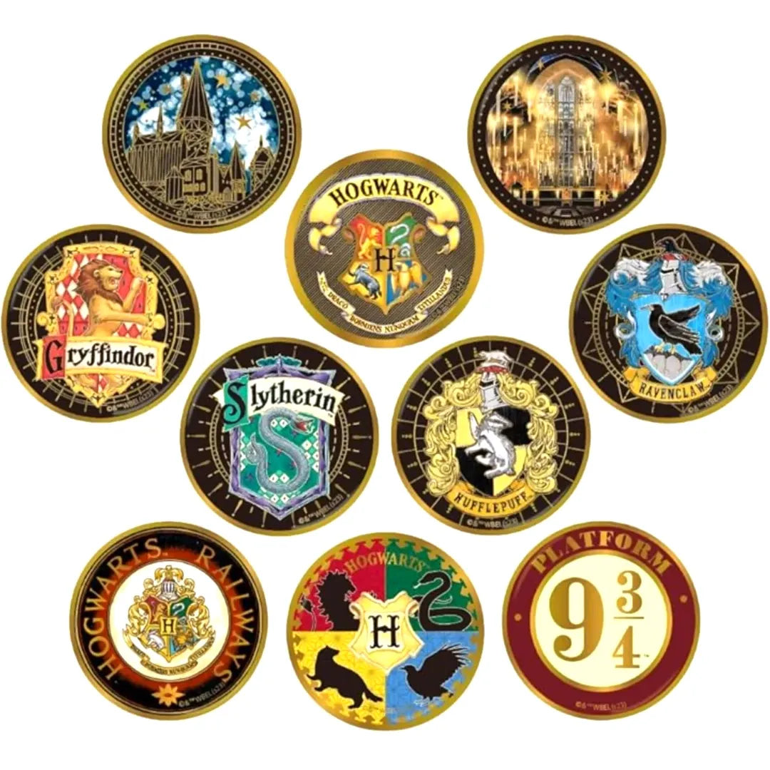 HARRY-POTTER-GOLD-PLATED-BADGE-HOGWARTS-BLIND